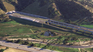 High-speed train in the Pacheco Pass