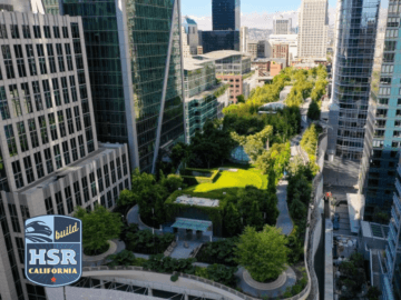 Aerial view of Salesforce Transit Center rooftop park