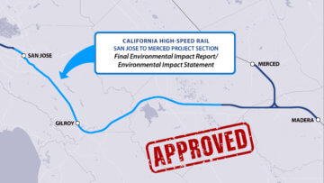 A map of the San Jose to Merced project section