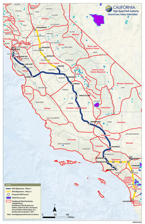 Traditional Tribal Territories Map - California High Speed Rail