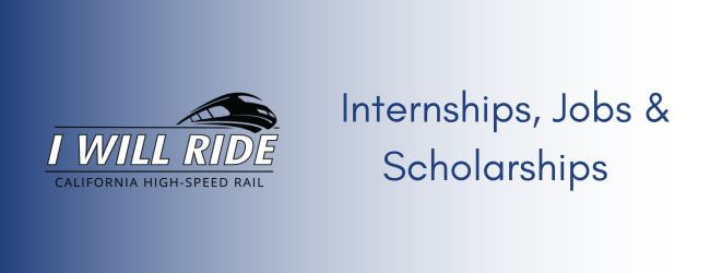 I Will Ride logo with a train and text that reads internships, Jobs and Scholarships. 